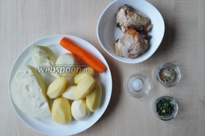 Суп-рагу с печёным куриным филе 
