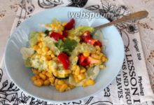 Photo of Салат из свежих овощей с кукурузой