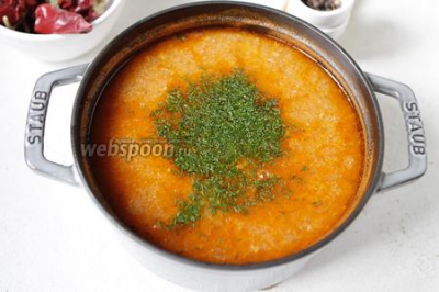 Томатный суп с фрикадельками и рисом 