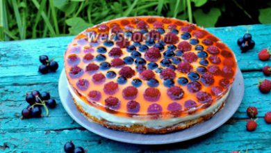 Photo of Бисквитный торт с ягодами в желе и сливочным кремом