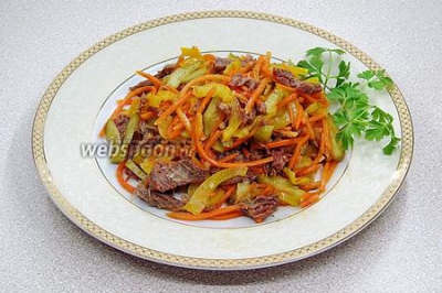 Салат из говядины с морковью по-корейски 