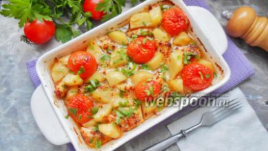 Photo of Куриное филе с картофелем и помидорами в духовке