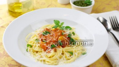 Photo of Спагетти с помидорами и базиликом