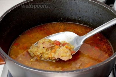 Чечевичный суп со свининой 