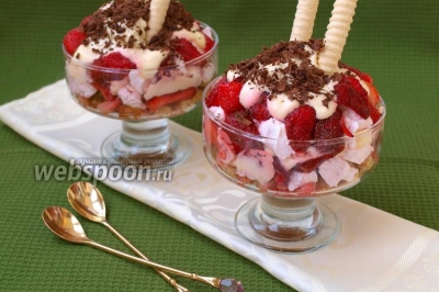Десерт из клубники с зефиром 