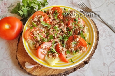 Испанский салат с тунцом и картофелем 