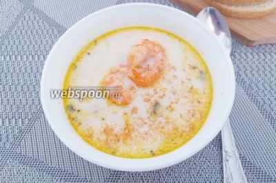 Суп с форелью и креветками 