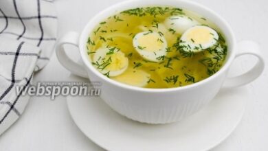 Photo of Суп с лапшой и перепелиными яйцами на курином бульоне